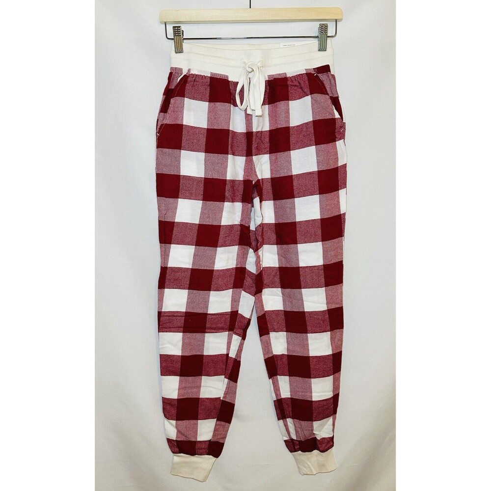AMERICAN EAGLE  Flannel Jogger Red White PJ Pajama Pants Women's XXS NWT‎